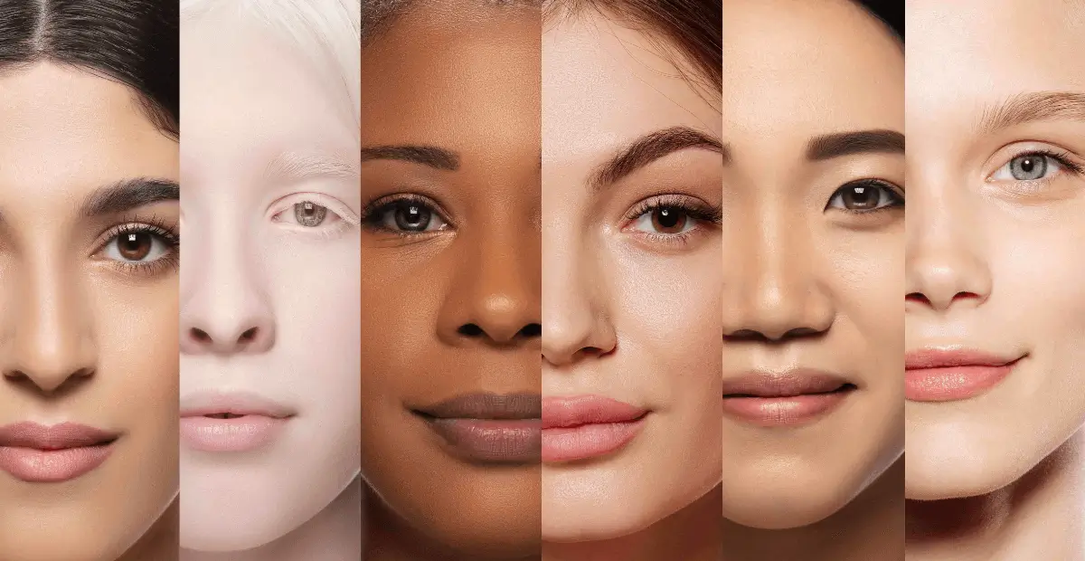 Diverse set of women with different skin types