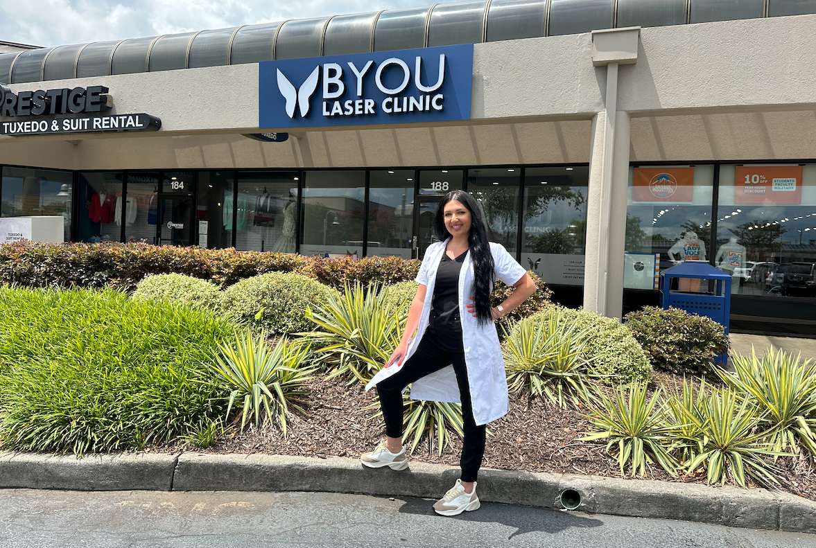 knoxville location with aestheticaian standing infront