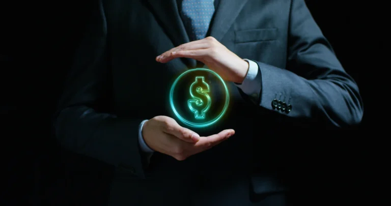 Person holding money symbol