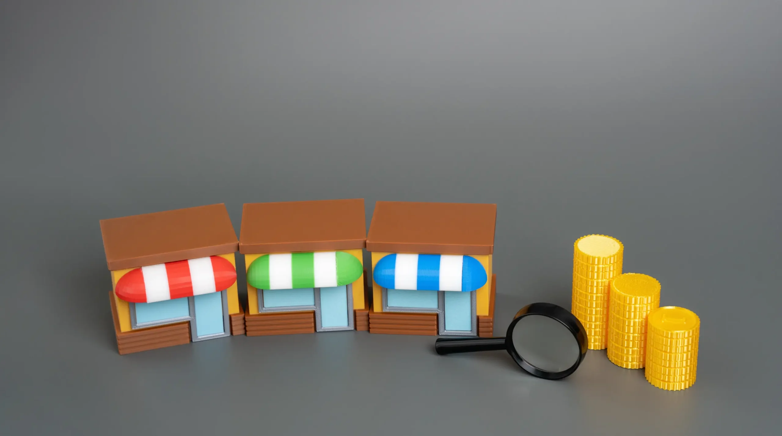 Animated image of franchise stores with money beside it