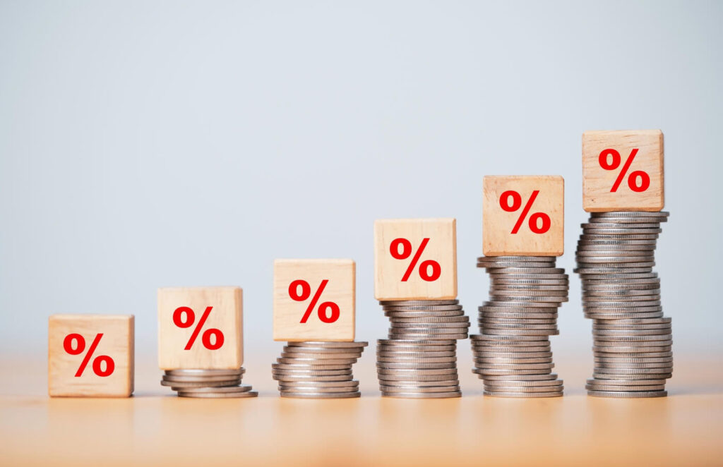 franchise-profit-by-industry-in-usa Coins stacking higher with percentage on top