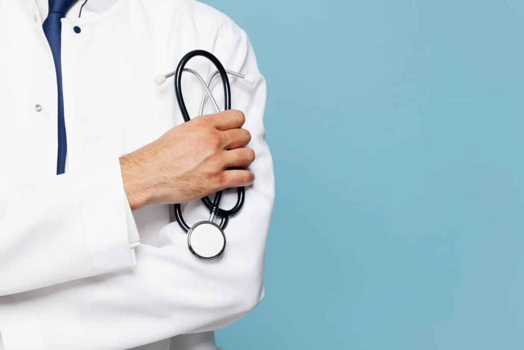 doctor holding stethascopes