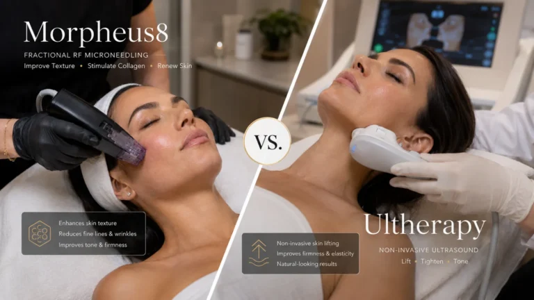 Side by side, Morpheus treatment versus Ultherapy treatment